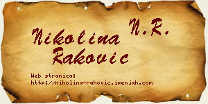 Nikolina Raković vizit kartica